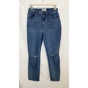 Abercrombie & Fitch 90's Straight Ultra High Rise Curve Love Blue Jeans 14R/32